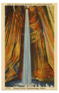 Retro post card image of Ruby Falls