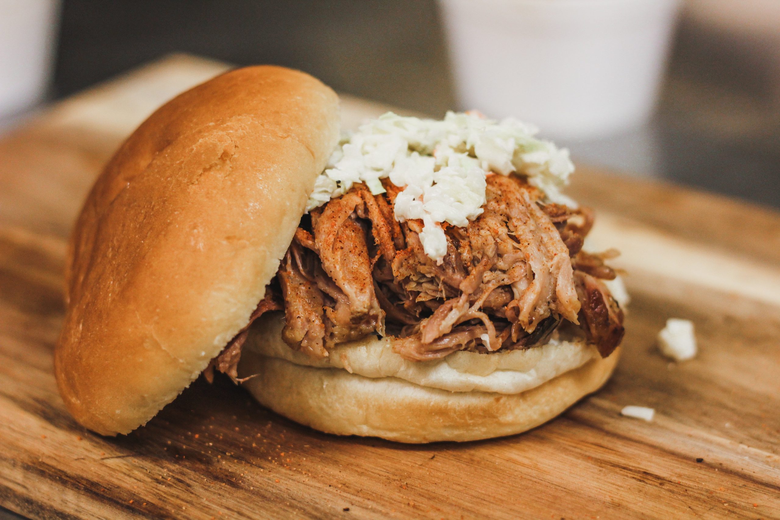 Barbecue sandwich with cole slaw