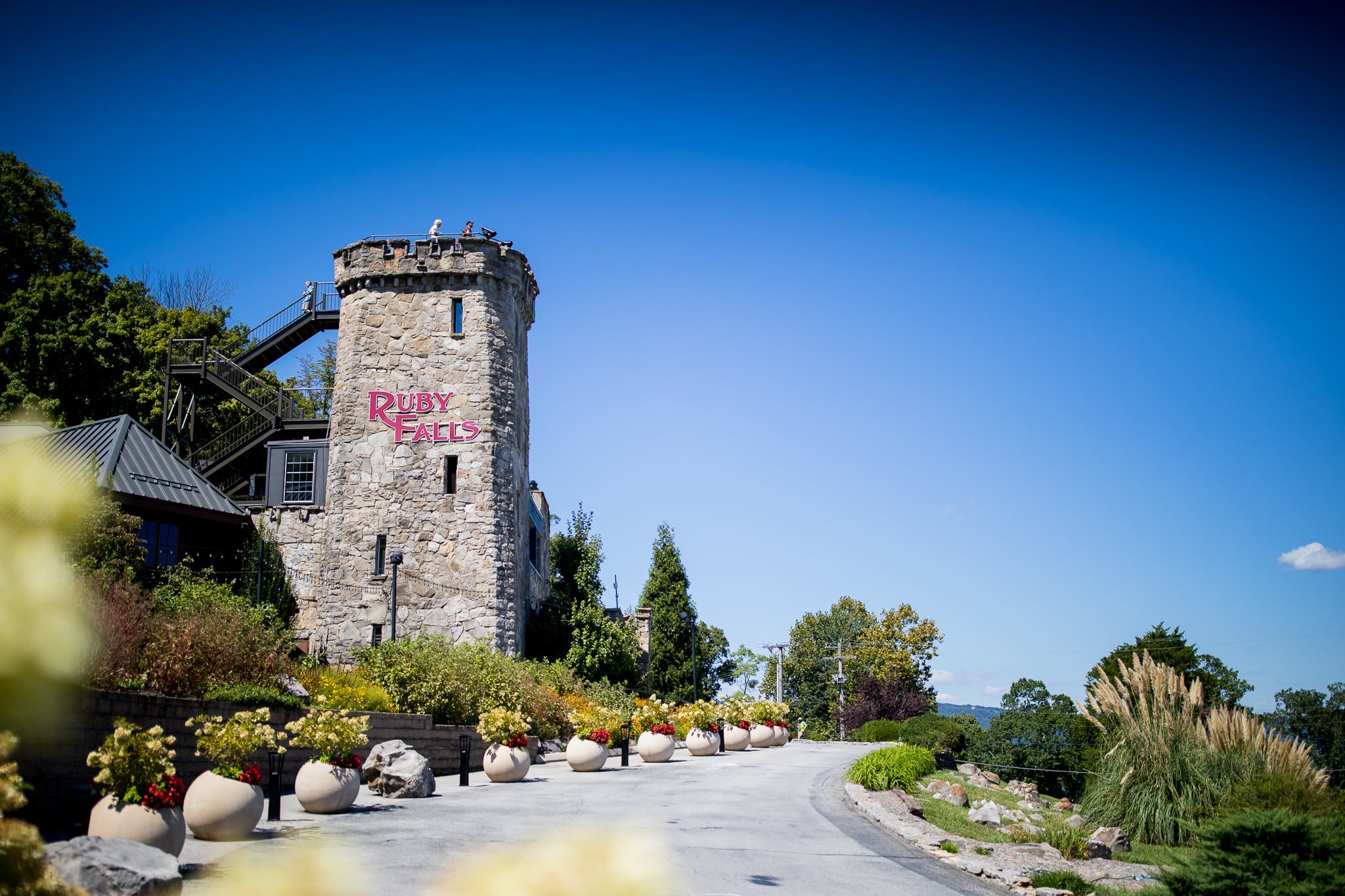 Exterior of the observation tower at Ruby Falls