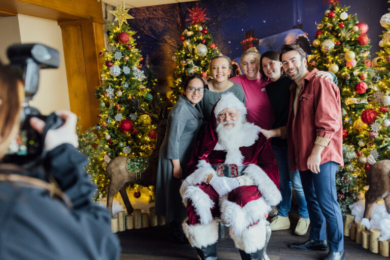 People with Santa at Ruby Falls