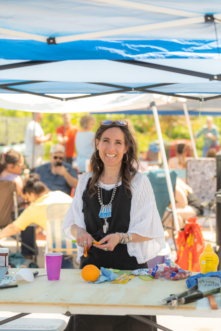 Woman at an outdoor vendor event
