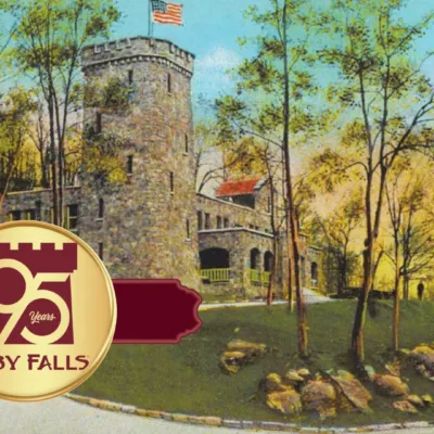95th postcard photo with Ruby Falls logo