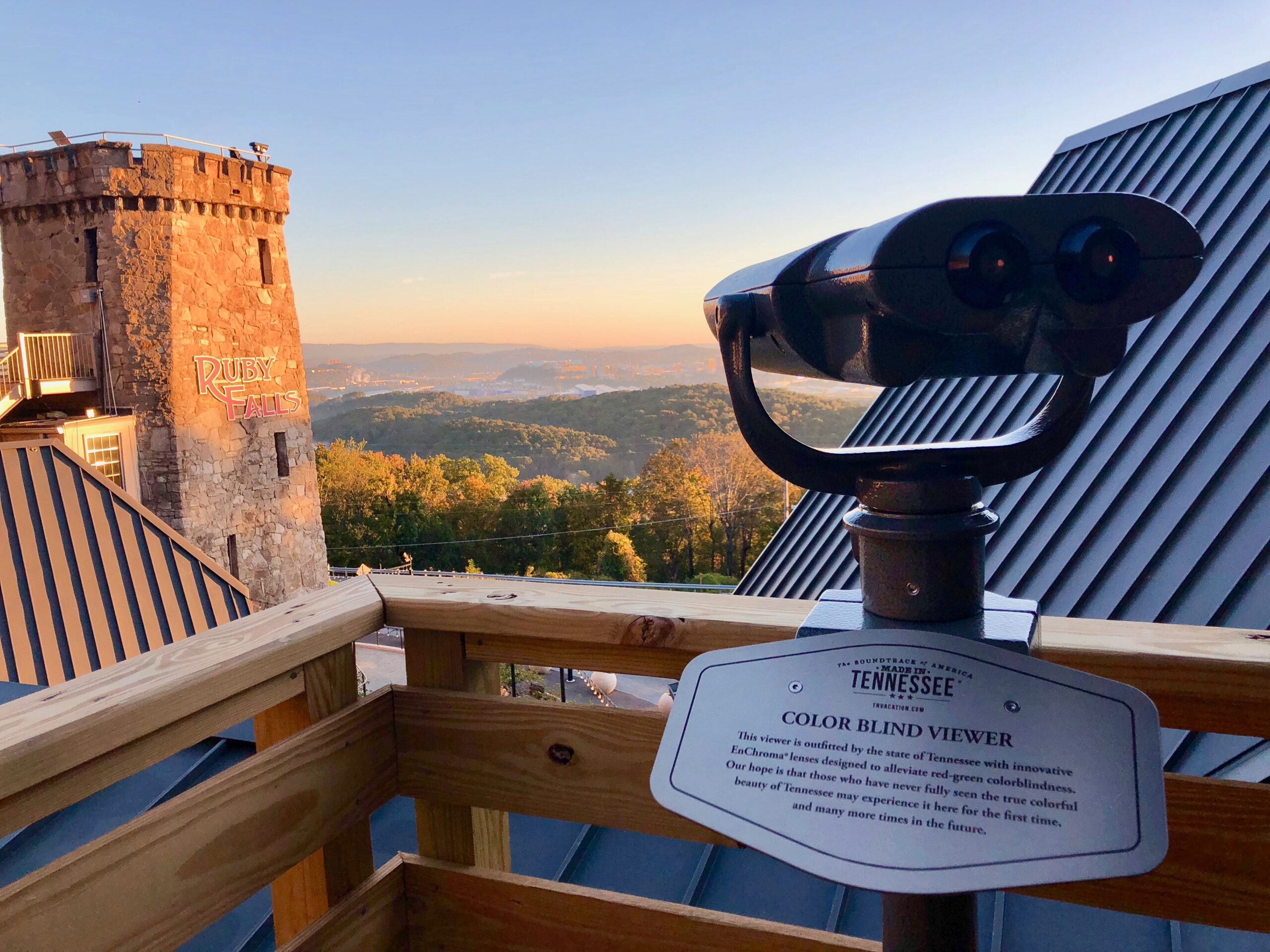 Colorblind view finder at Ruby Falls