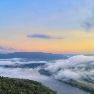 Tennessee River with clouds 