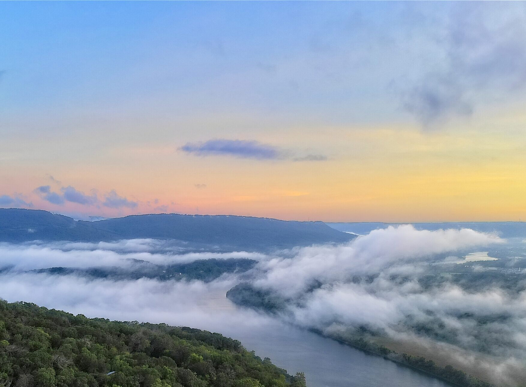 Tennessee River with clouds