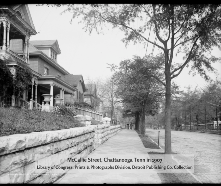 Vintage photo of McCallie Ave in Chattanooga