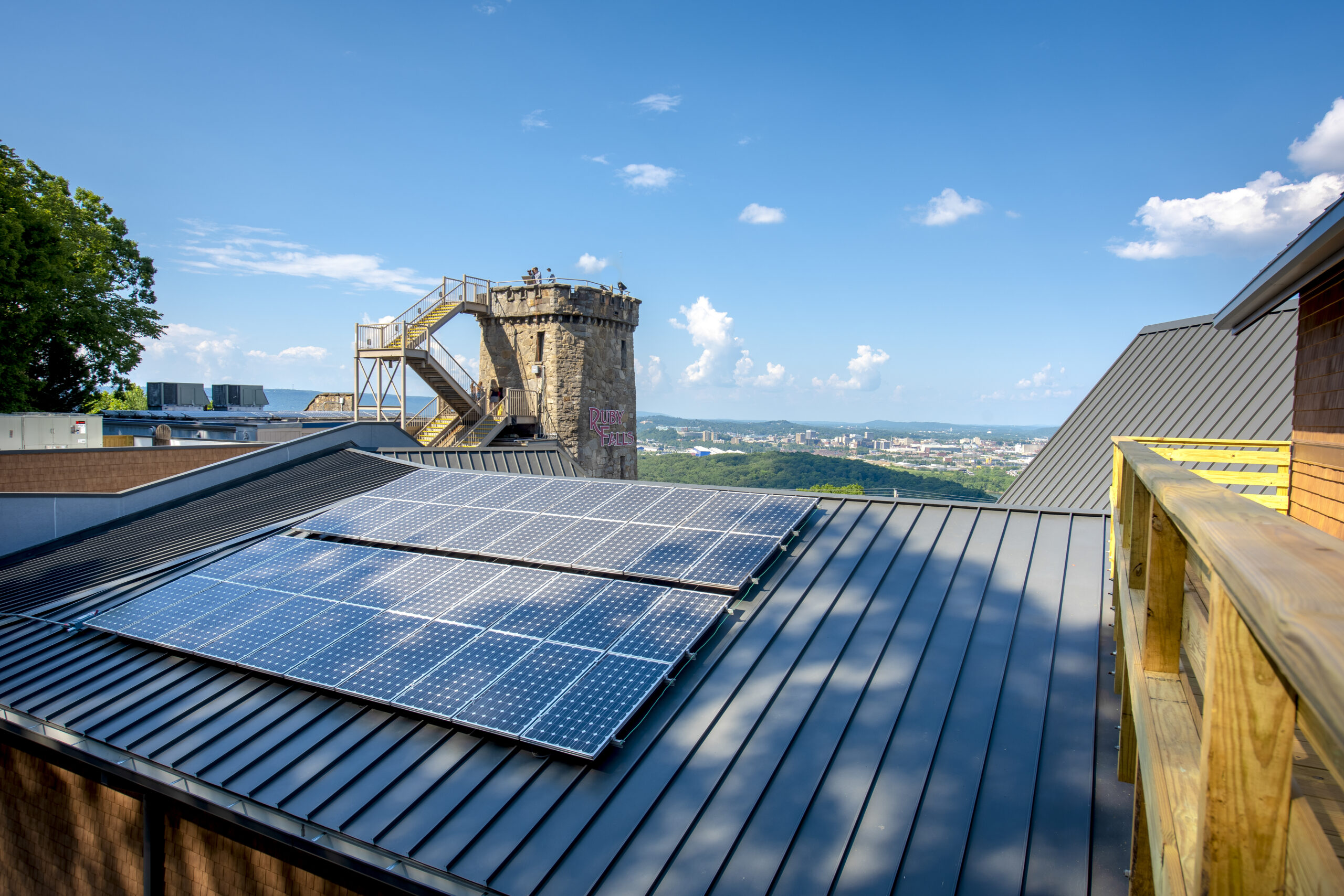 Solar panels at Ruby Falls