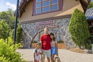 family in front of Ruby Falls